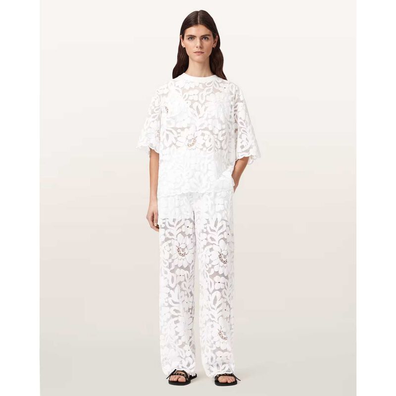 AllSaints Amelie Oversized Lace Tee image number 3